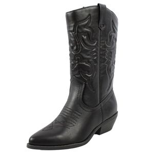 Black cowgirl/cowboy pull on boot